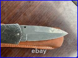 David steier custom folding knife damascus 2002