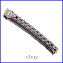 Defcon JK Series Folding Knife Damascus/Bronze Ti Handle 10Cr15CoMov TF4406