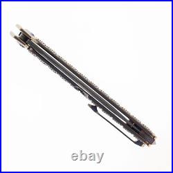 Defcon JK Series Folding Knife Damascus/Bronze Ti Handle 10Cr15CoMov TF4406