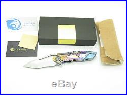 Dew Hara Seki Japan Custom 1/1 Noah Damascus Tanto Flipper Folding Pocket Knife