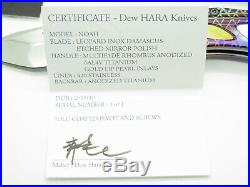 Dew Hara Seki Japan Custom 1/1 Noah Damascus Tanto Flipper Folding Pocket Knife