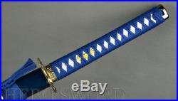 Dragon Snake Japanese samurai sword Red Damascus Folded Steel Katana Blue Knife