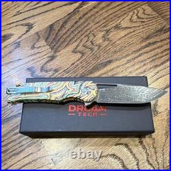 DreamTech Arcade D4384YR Damascus Blade Folding Pocketknife