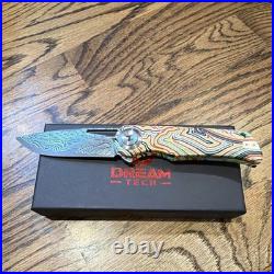 DreamTech Arcade D4384YR Damascus Blade Folding Pocketknife