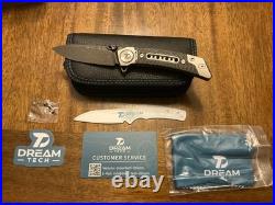 Dreamtech FrameLock 3.25 Damascus Titanium Carbon Fiber Folding Knife D9610TCD