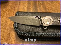 Dreamtech FrameLock 3.25 Damascus Titanium Carbon Fiber Folding Knife D9610TCD