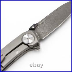 Dreamtech FrameLock 3.25 Damascus Titanium Carbon Fiber Folding Knife K610TCD