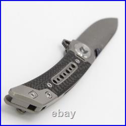 Dreamtech FrameLock 3.25 Damascus Titanium Carbon Fiber Folding Knife K610TCD