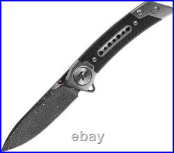 Dreamtech Framelock Titanium & Carbon Fiber Folding Damascus Knife K610TCD
