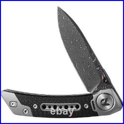 Dreamtech Framelock Titanium & Carbon Fiber Folding Damascus Knife K610TCD