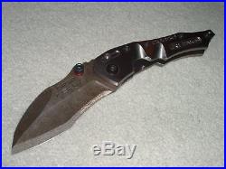 Dwaine Carrillo / Airkat Knives Cobra Titanium Handle, Damascus, folding Knife