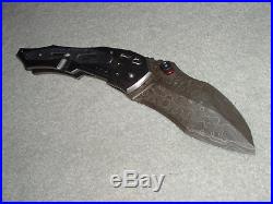 Dwaine Carrillo / Airkat Knives Cobra Titanium Handle, Damascus, folding Knife