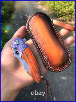 Exquisite Handmade Forged VG 10 Damascus Steel Collectible Pocket Folding Knife