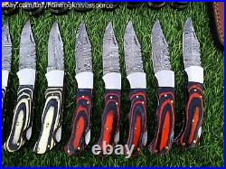 Fabulous Custom Handmade Damascus Steel Folding Knives Lot Of 20 pcs