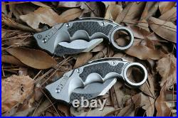 Flipper Folding Karambit Knife M390 Blade Titanium Outdoor Hunting Survival edc