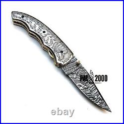 Folding Knife Handmade Knife Damascus steel knives 8 Inch Sharp Edge Fo