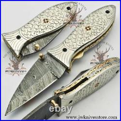 Folding Knife, Pocket Knife, Hunting Folding Knife, Camping Knife Damascus Knife