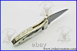Folding Knife, Pocket Knife, Hunting Folding Knife, Camping Knife Damascus Knife