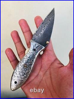 Folding Knife, Pocket Knife, Hunting Folding Knife, Camping Knife Damascus Knife