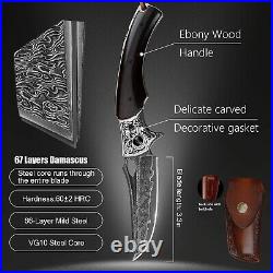 Folding Knife VG10 Damascus Steel Ebony Handle EDC Knives Hunting Handmade