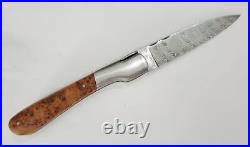 Fontenille Pataud Corsican Guilles Vendetta Damascus Folding Knife Thuya Handle