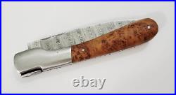 Fontenille Pataud Corsican Guilles Vendetta Damascus Folding Knife Thuya Handle