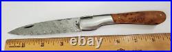 Fontenille Pataud Corsican Guilles Vendetta Damascus Folding Knife Thuya Handle