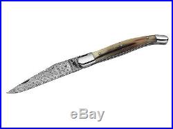 Fontenille Pataud Laguiole Traditional Damascus Folding Knife / Buffalo Horn New