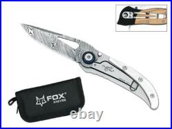 Fox Baroni Trendy Folding Knife 1.97 Damascus Steel Blade Mother Of Pearl Handle