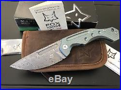 Fox FOX521DLB Desert Fox Damascus Folding Knife Blue Handle Folder