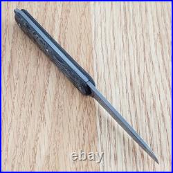 Fox Vulpis Folding Knife 2.13 Damascus Steel Blade Dark Matter Gold CF Handle