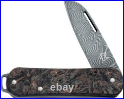 Fox Vulpis Slip Joint Limited Edition Carbon Fiber Folding Damascus Knife DAM108