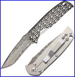 G. Sakai Gentlemans Folding Knife 2.25 Damascus Steel Blade Stainless Handle