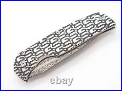 G. Sakai Seki Japan Gentleman Black Decorative & Damascus Folding Pocket Knife