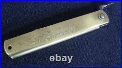 HIGONOKAMI Rare Especialy Damascus Folding Japanese Knife Genuine NAGAO KANEKOMA