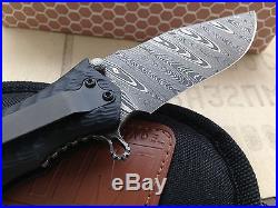 HTM Darrel Ralph DDR Gun Hummer Damascus Bowie Blade. Assisted Folding knife