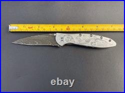 Hand Engraved Kershaw Leek Damascus 1660DAM 3 Stainless Steel Knife