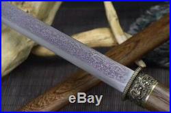 Hand-Forged Folded Damascus Steel Blade Sword Katana Knife Hardwood Saya