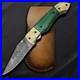 Handcrafted-Damascus-Pocket-Knife-Brass-Engraved-Bolsters-Green-Handle-01-lia