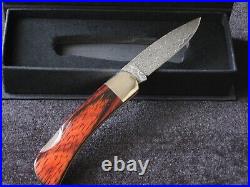 Handcrafted Santa Fe Stoneworks Patriotic Rwb Coral Mop Lapis 3 Damascus Knife