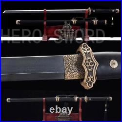 Handmade Damascus Folded Steel Chinese Sword Tang Dao Combat Ready Asia Knife