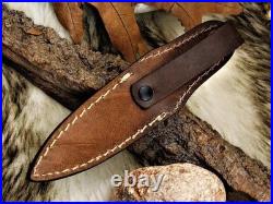Handmade Damascus Hunting Knife Fixed Blade Bowie Knife Stag Horn Handle C