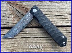 Handmade Damascus Steel EDC Pocket Folding Tactical Knife Stainless Steel Handle