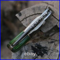 Handmade Damascus Steel Folding Knives Stag Horn & Wood Handle (15-Piece Mix)