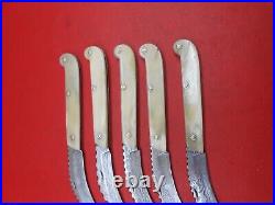 Handmade Damascus Steel Pocket Folding Knife Camel Bone Handle 5 Pcs Lot K 384