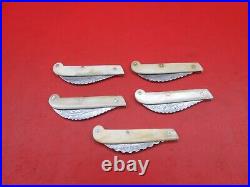 Handmade Damascus Steel Pocket Folding Knife Camel Bone Handle 5 Pcs Lot K 384