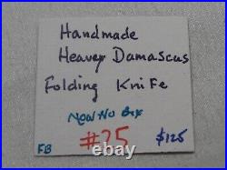 Handmade Heavy DAMASCUS Folding Knife New No Box. #25