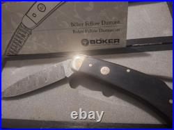 Handmade damascus steel folding lock knife