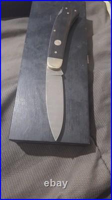 Handmade damascus steel folding lock knife