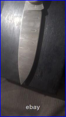 Handmade damascus steel folding lock knife